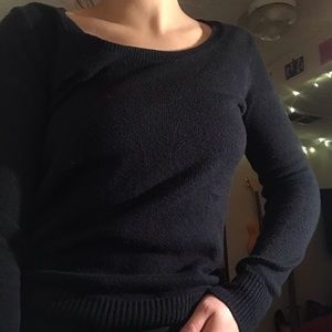 Black swoop neck sweater